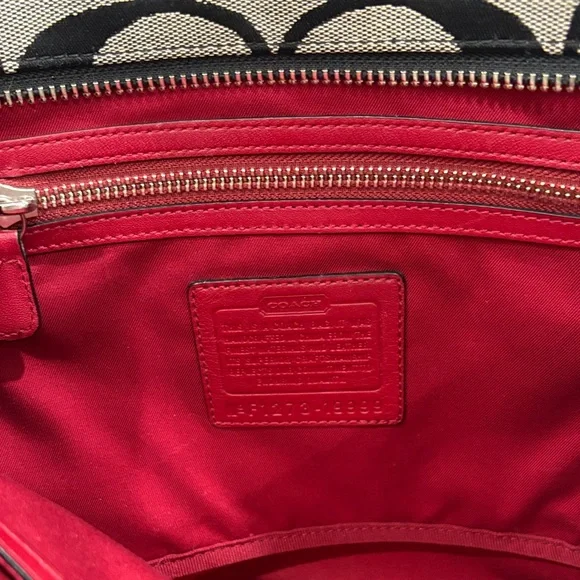 Coach Hampton Black and Red Women's Tote Bag - Picture 2 of 4